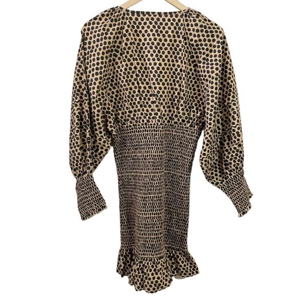 RHODE Anya Tan Black Polka-dot Mini Dress - Picture 3 of 7